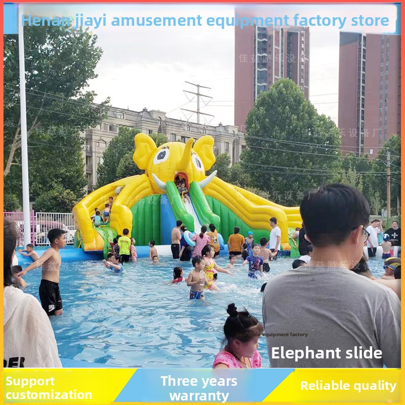 Factory Direct Sale Summer Children's Inflatable Pool Toy Combination Water Park & Ice Snow World Slide for Water Play Equipment