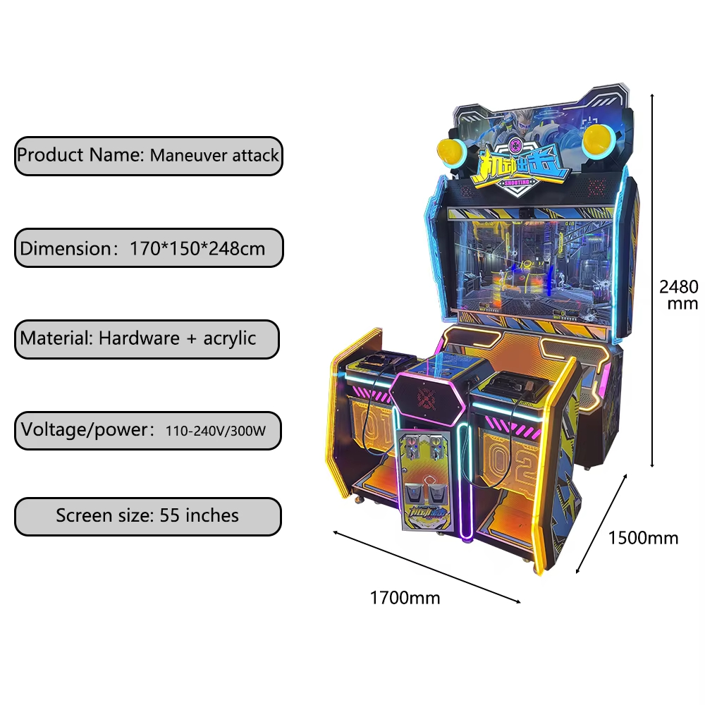 New 55 Inch LCD Dynamic Pistol Arcade Shooting Simulator Coin-Operated Electronic Shooting Game Machine