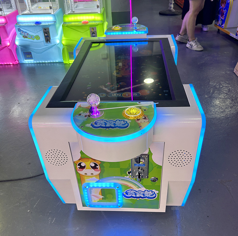 Small Coin-Operated Snake Puzzle Video Game Machine English Language Entertainment Equipment for Fun & Challenge Gift