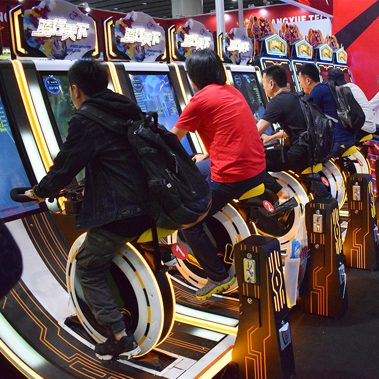 Dynamic World Commercial Coin-Operated Cycling Bicycle Game Machine Kid Playground Amusement Equipment