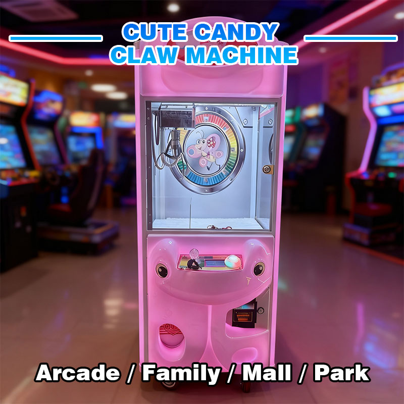 Cute Candy Claw Machine Arcade Prize Game Toy Grabber Cabinet Electric Crane Catcher for Kids Entertainment Center Mall Store