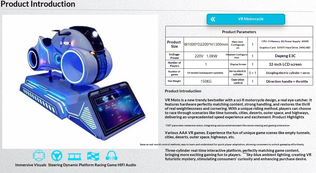 Mall Hot Coin-Scanning Competitive VR Game Machine Fiberglass Amusement Equipment