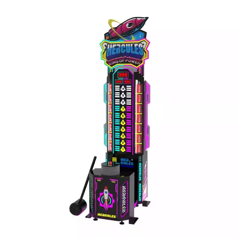 New Model Rocket Hercules Hammer for Coin Pusher Digital Printing Metal Punch Boxing Arcade Game Machine High Coin Operated