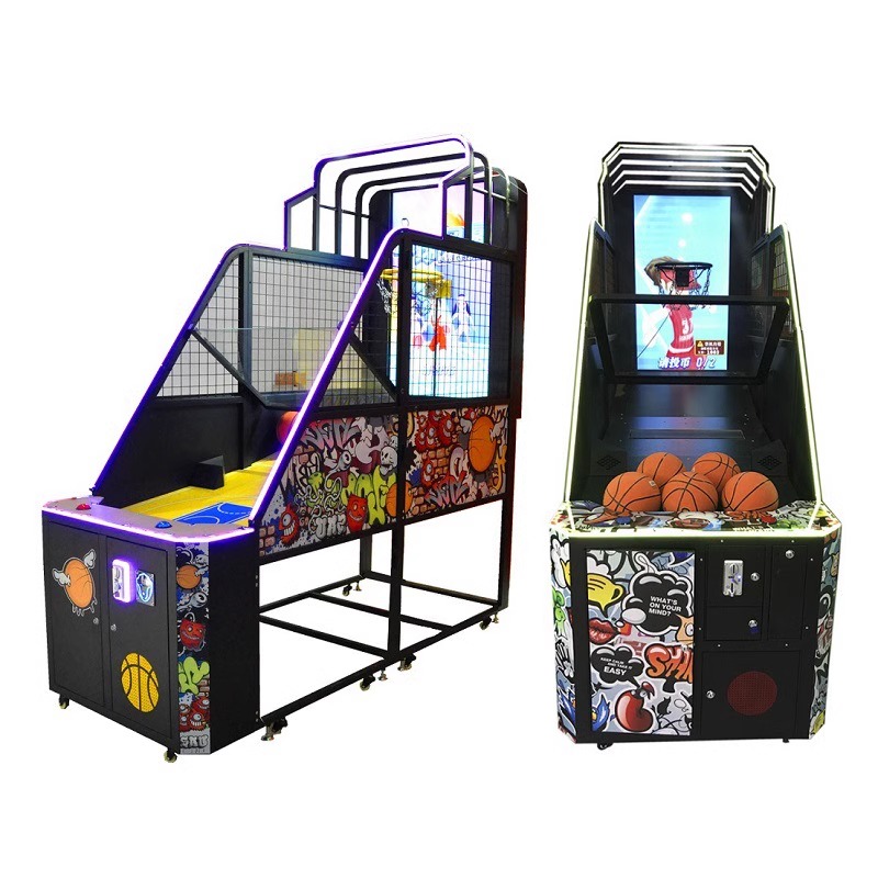 Factory Direct 55-Inch Video Basketball Shooting Machines New Coin-Operated Games Equipment for Adults Children Shopping Metal