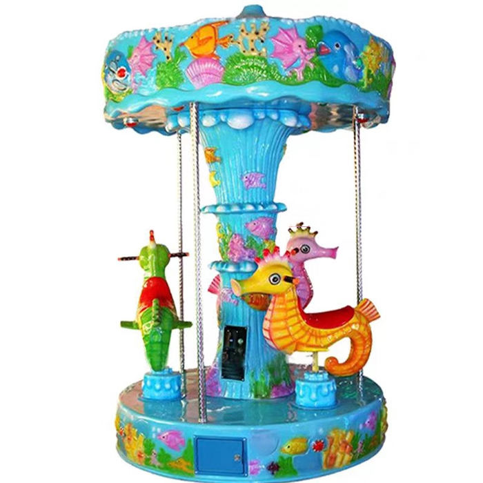 Indoor Amusement Equipment Coin Operated  Hot Selling 6 People  Carousel Kiddie Rides Arcade Games