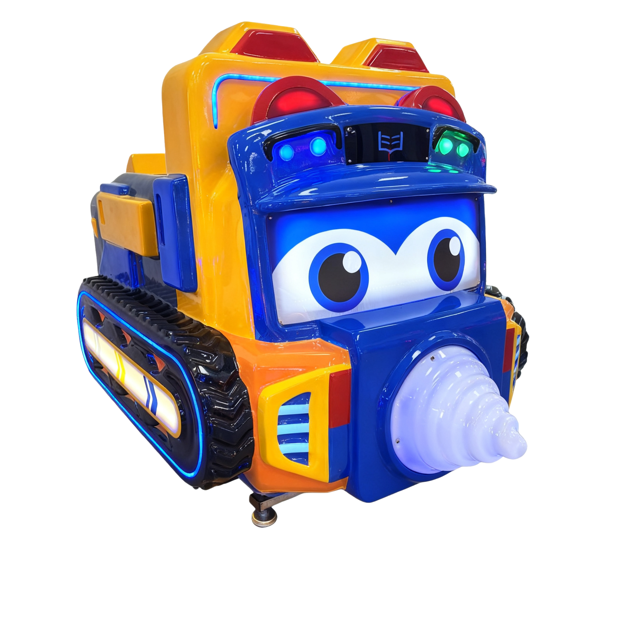 Kids Rocking Car  Kiddie Ride Construction Excavator Style Amusement Vehicle With LED Lights Music for Indoor