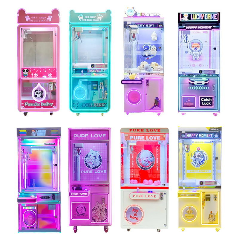New Coin Doll Machine Dual Rainbow Home Claw Crane Mall Claw Gift Machine Claw Game Machine