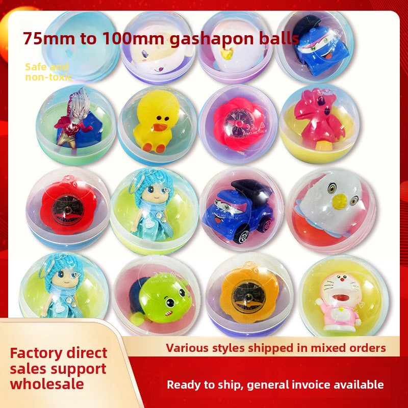 65/75/100mm for Balls with Gifts Plastic Macaron Balls for Vending Machines & Children's Game Machines Mixed Wholesale