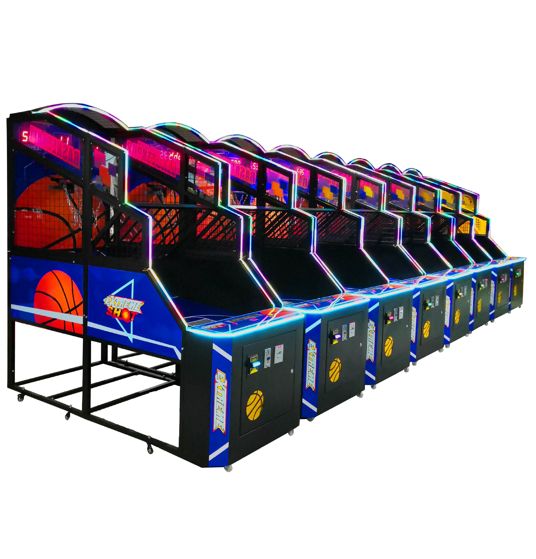 Commercial Coin Operated Basketball Arcade Game Machine with LED Lights and Scoreboard Vending Machine for Amusement Park Use