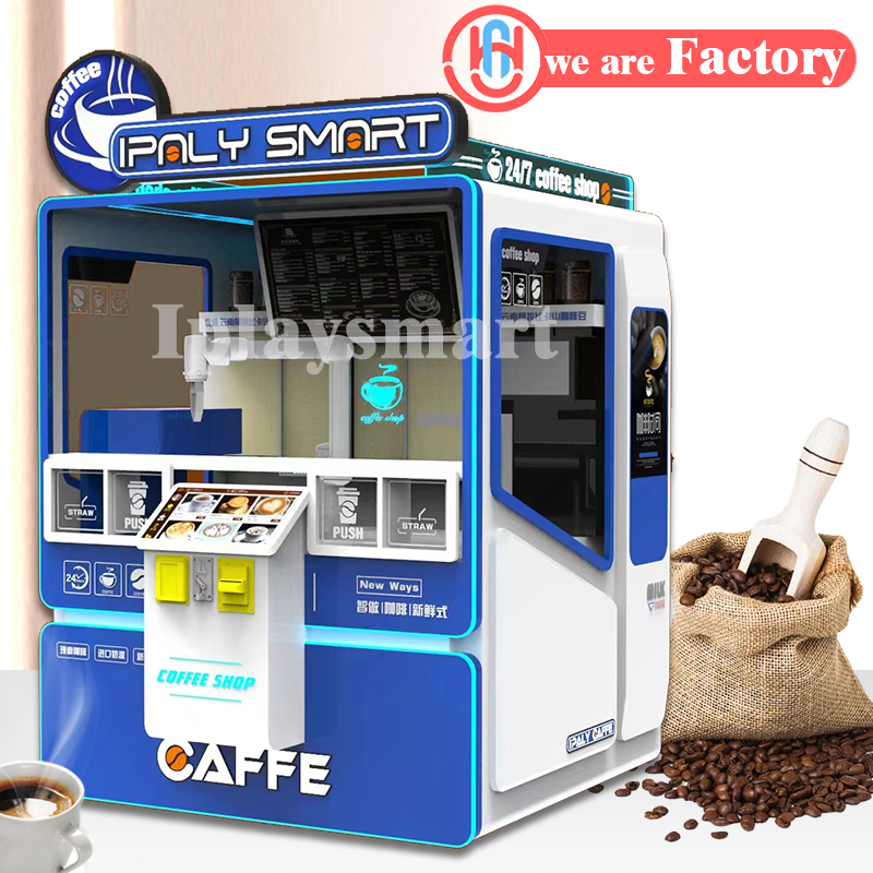 Fully Automatic Coin-Operated Robot Games On-Site Production Street Sales Fun 1-Year Warranty Metal Coffee Vending Machine