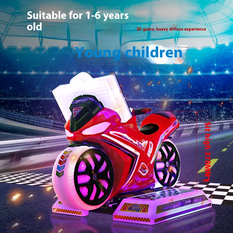 Interactive 3D Simulation Children's Electric TT Motorcycle Speed Racing Machine New Pusher Type Coin-Operated Games for Kids
