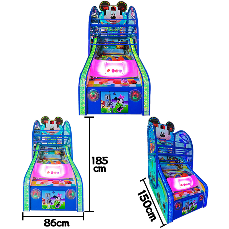 Factory-Made Mickey Mouse Themed Coin-Operated Basketball Arcade Game Machine for Kids Entertainment