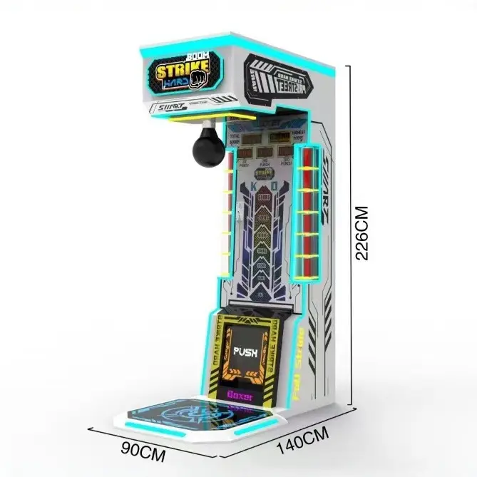 Coin Operated Boxing Punch Strength Tester Machine Arcade Body Strike Game Equipment Sports Amusement Fitness Game
