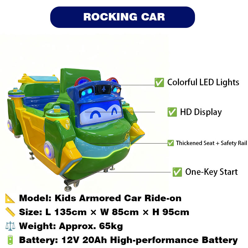 Cartoon Spaceship Themed Kids Arcade Ride LED Lighted Coin Operated Amusement Game Indoor Playground Children's Metal