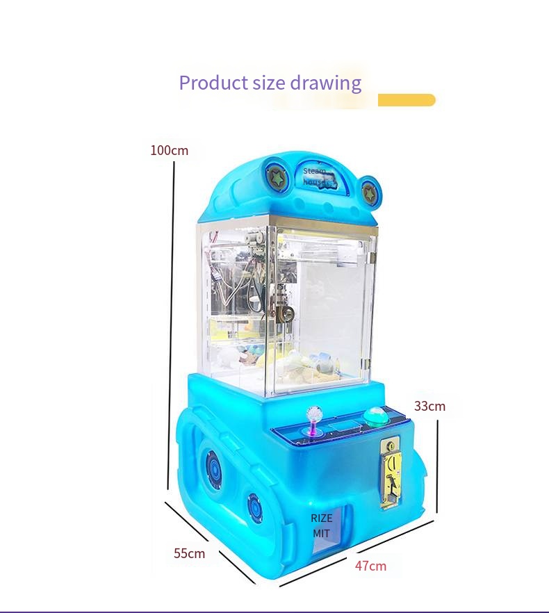 Hot Selling Small Claw Machine Coin-Operated Arcade Games Crane Rabbit Plush Toy Amusement for Kids with Mini Dolls