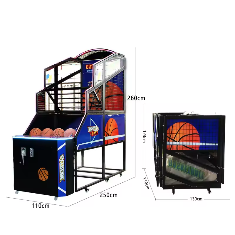 Coin-Operated Indoor Sports Basketball Arcade Machine Street Sports Game with Lron Basketball Machine for Indoor Play