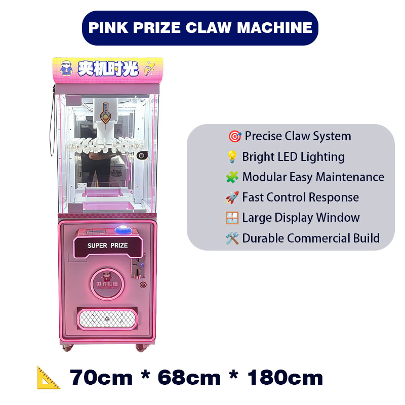 Ninix Pink-Themed Commercial Self-Service Interactive Entertainment Equipment Precise Operation Bright LED Lighting Metal