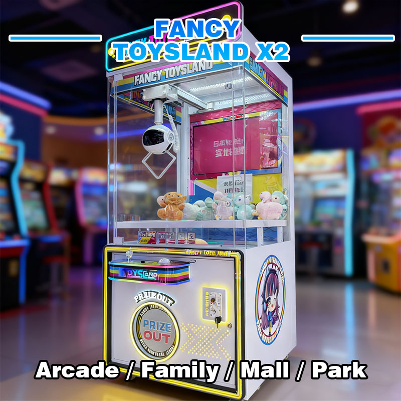 FANCY TOYSLAND X2 Claw Machine – Coin Operated Arcade Prize Game for Malls & Family Centers