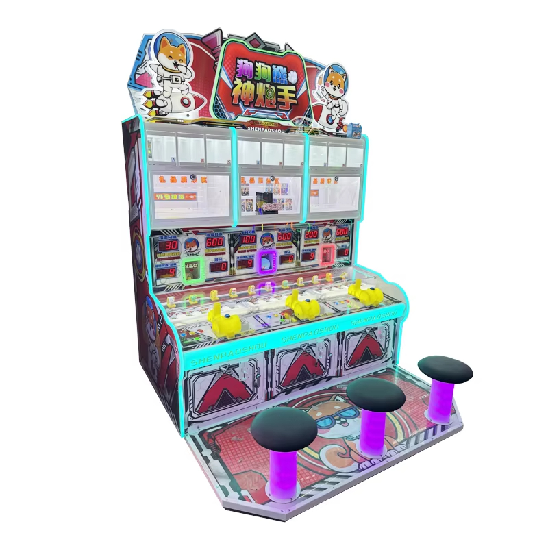 Children's Indoor Playground Entertainment Center Coin-Operated Three Cannon Park Shooting Arcade Physical Ball Game
