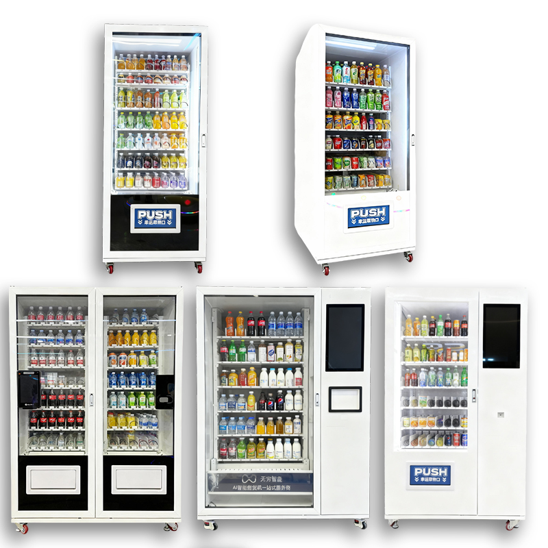 Commercial Smart Stainless Steel Metal Beverage Vending Machine-Customizable Refrigerated Drink Dispenser Touch Screen for Mall
