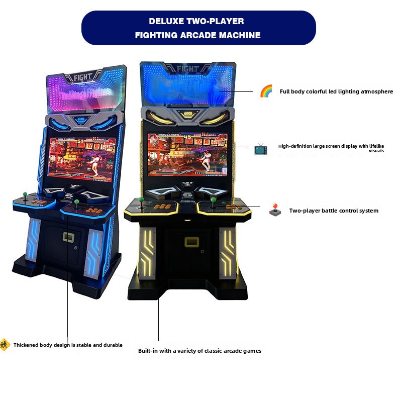 Luxury Double Battle Fighting Arcade Game Machine (Metal Acrylic) Payable Video Game Cabinet for Shopping Mall Home