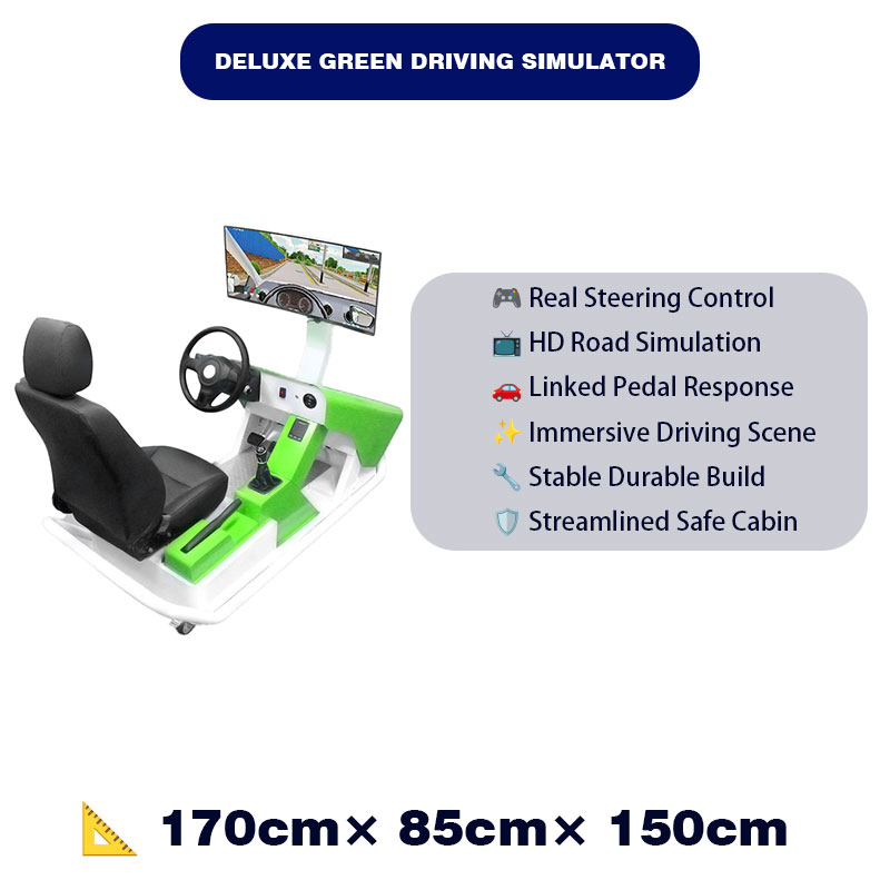 Green-White Metal Racing Simulation Driving Cockpit Commercial Amusement Entertainment Equipment 1 Year for Mall Game Center