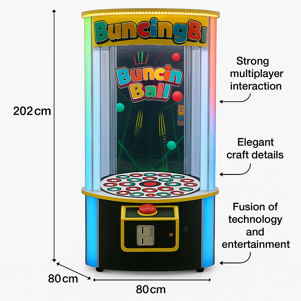 Coin-Operated Plastic Bouncing Ball Claw Machine for Amusement Park Redemption Arcade Games