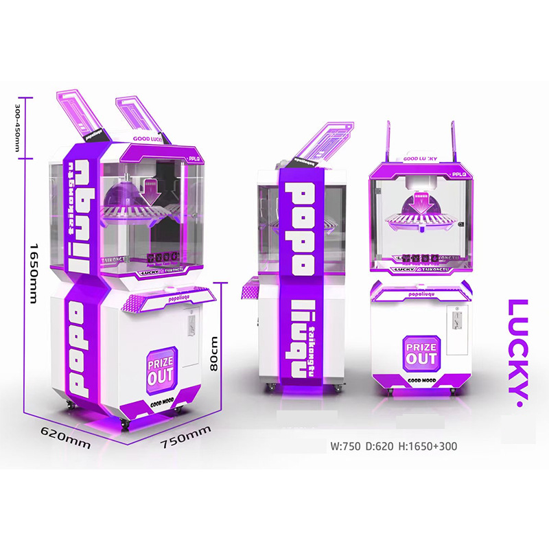 Russian Internet Red Hot Crane Machine Turntable Gift & Coin Game with Space Rabbit Clip Doll Accepts Paper Money Payment