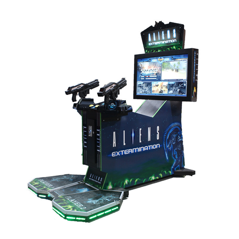 Dual Player Arcade Shooting Game Machine HD Display Coin Operated 'Aliens Extermination' Simulator 1 Year Warranty-for Game