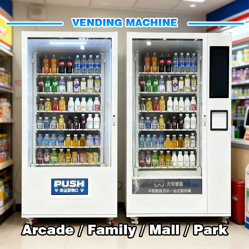 Commercial Smart Stainless Steel Metal Beverage Vending Machine-Customizable Refrigerated Drink Dispenser Touch Screen for Mall