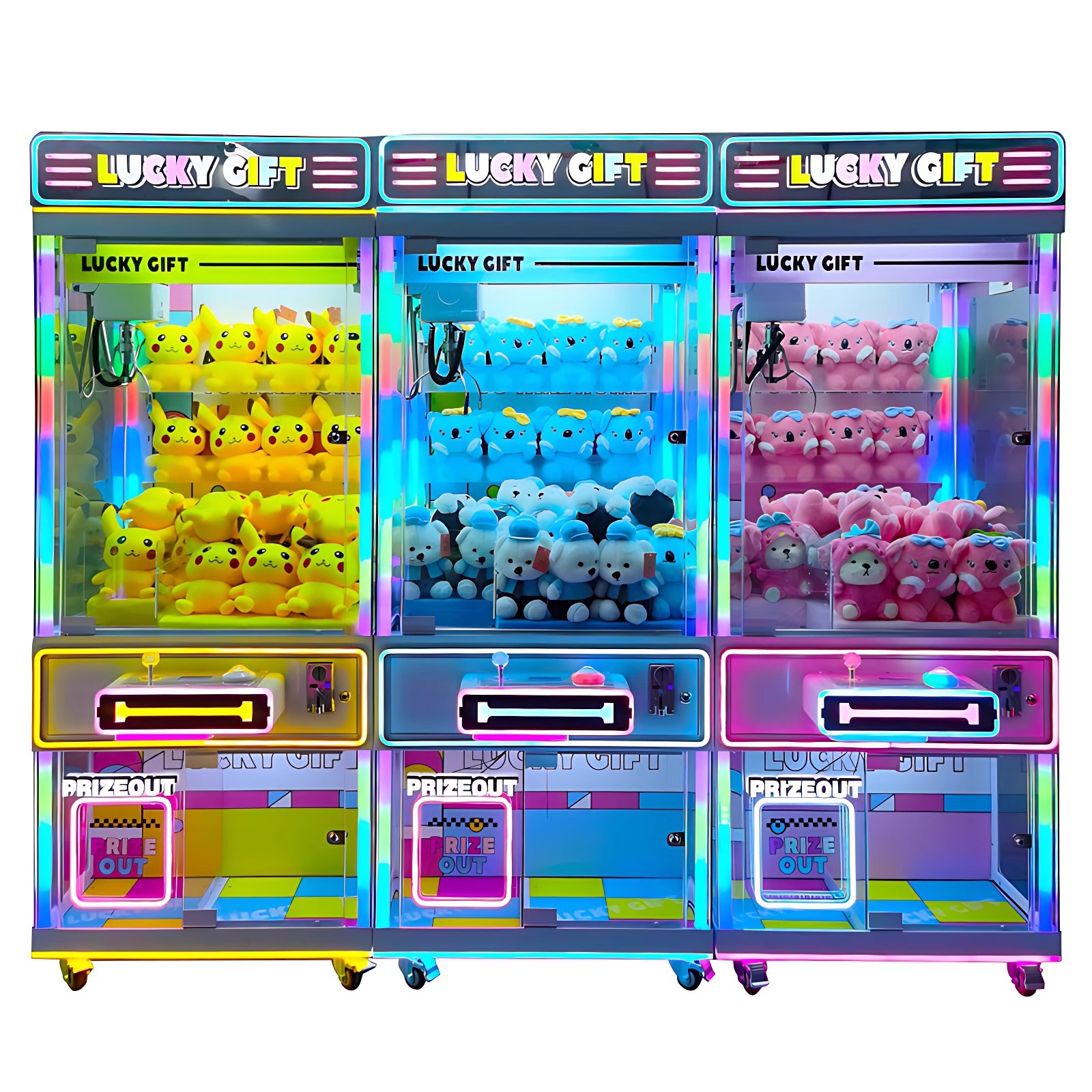 New Hot Color Coin-operated Desk Folder Kuji Claw Machine Doll Machine Commercial Claw Gift Game Machine