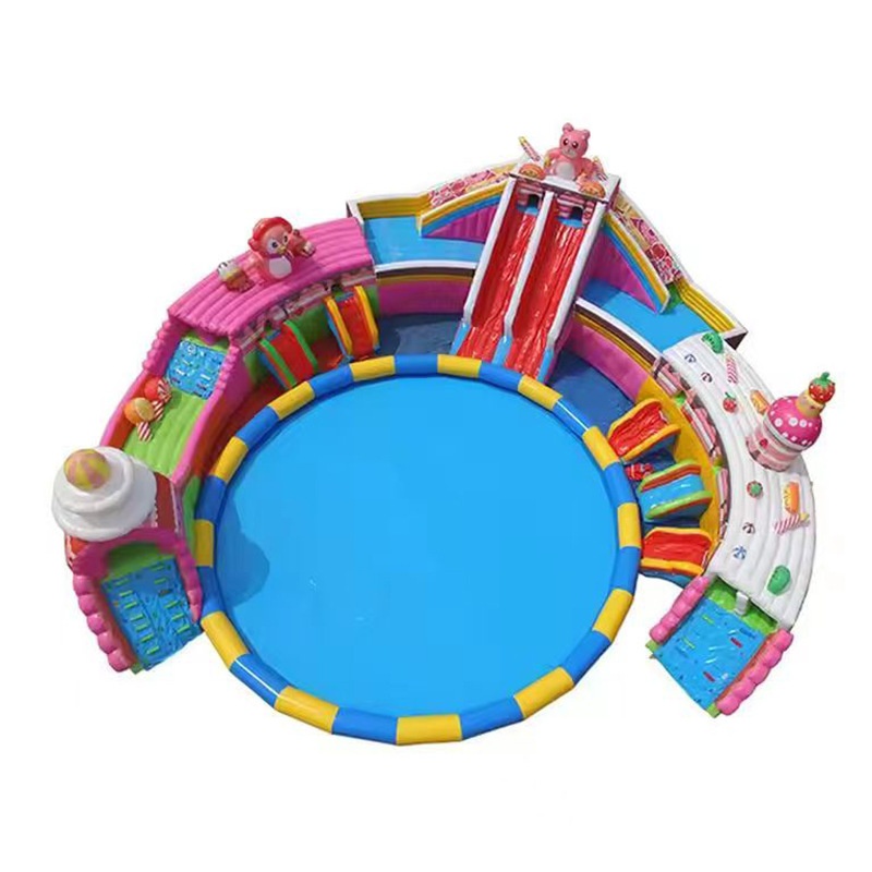 Space Theme Large Inflatable PVC Mesh Fabric Pool Rocket Airplane Themed Interactive Amusement Area Indoor/Outdoor Kids Party