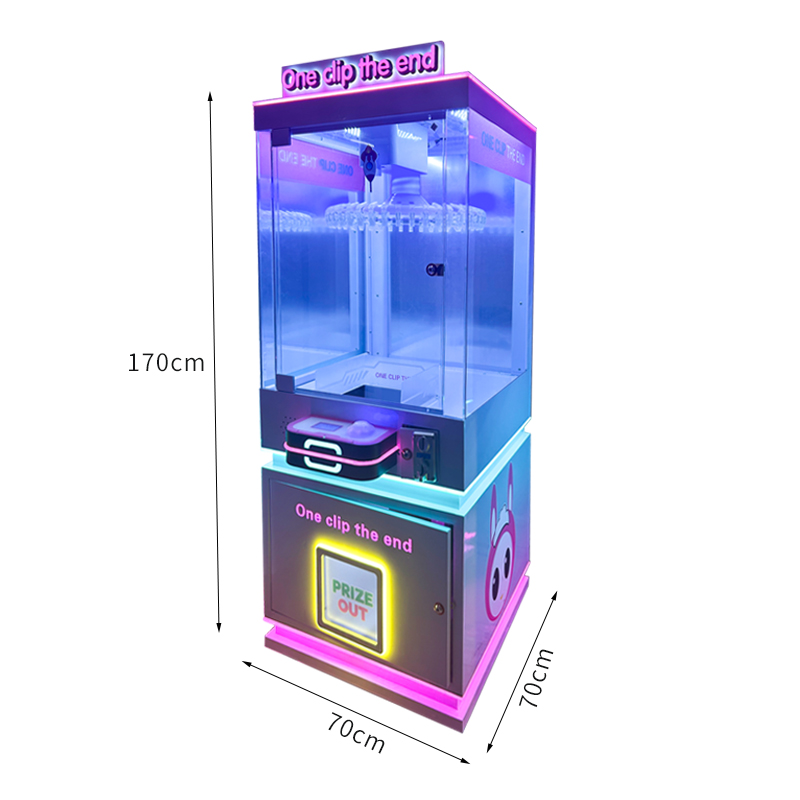 Coin-Operated Lighted Clip Game & Prize Snack Keychain Vending Machine Controllable for Ages 6+