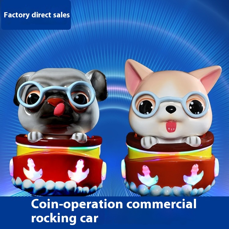 Indoor Playground Cute Cute Dog Fibreglass Swing Machine Coin Operation 3D Game Screen Children Ride Arcade Console