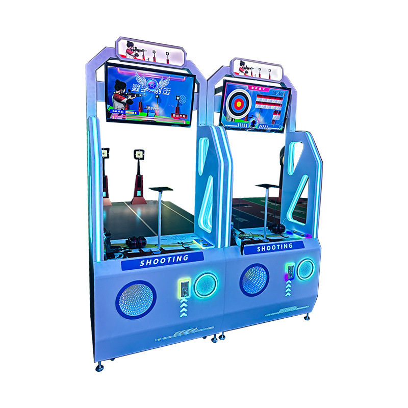 Fun Children's Coin-Operated Infrared-Ray Shooting Simulation Game Machine Amusement Equipment Wooden Board for Game Metal