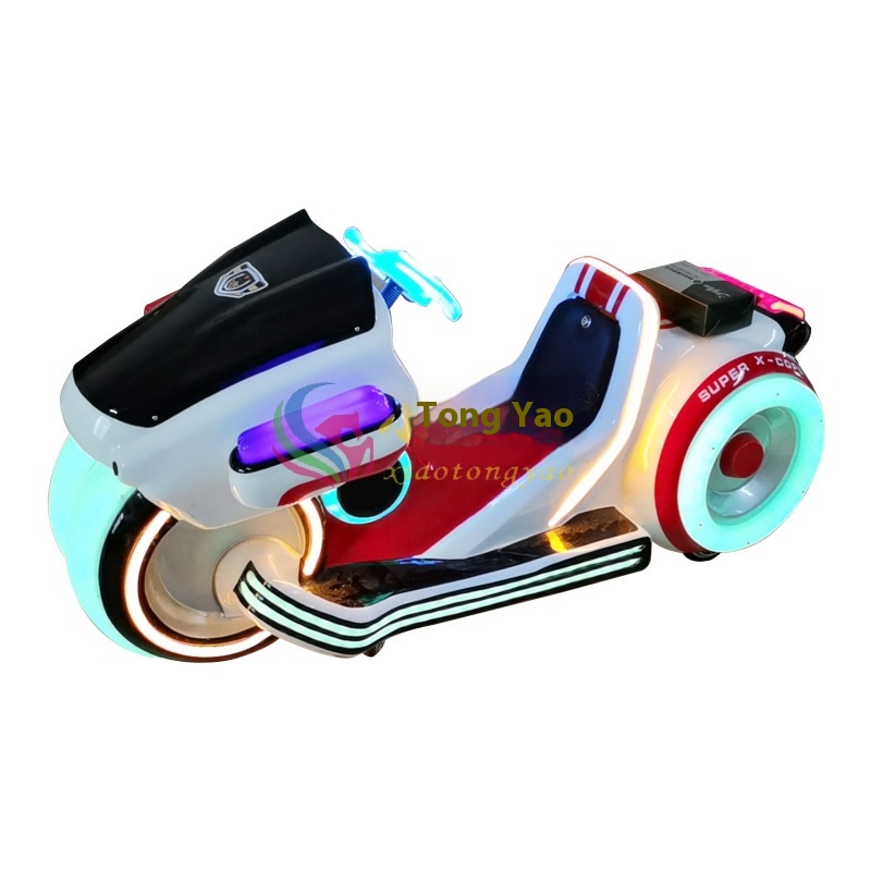 Mall Square 24V Electric Motorcycle Stall Indoor Fiberglass Amusement Car Playground for Children Parents Commercial Use Indoor