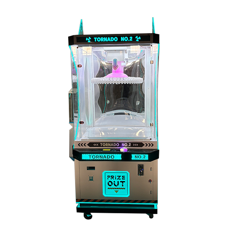 Coin Operated Prize Machine Tornado No.2 Arcade Vending Game LED Reward Cabinet Skill Challenge Machine for Mall Shop