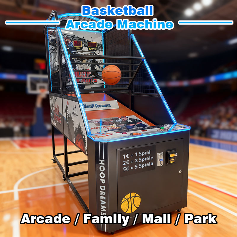 Hoop Dreams Basketball Arcade Game Machine LED Lighted Coin Operated Shooting Game Metal Frame for Game Centers Amusement Parks