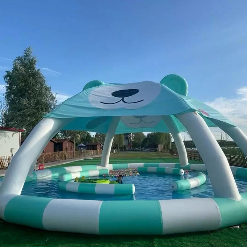 Space Theme Large Inflatable PVC Mesh Fabric Pool Rocket Airplane Themed Interactive Amusement Area Indoor/Outdoor Kids Party