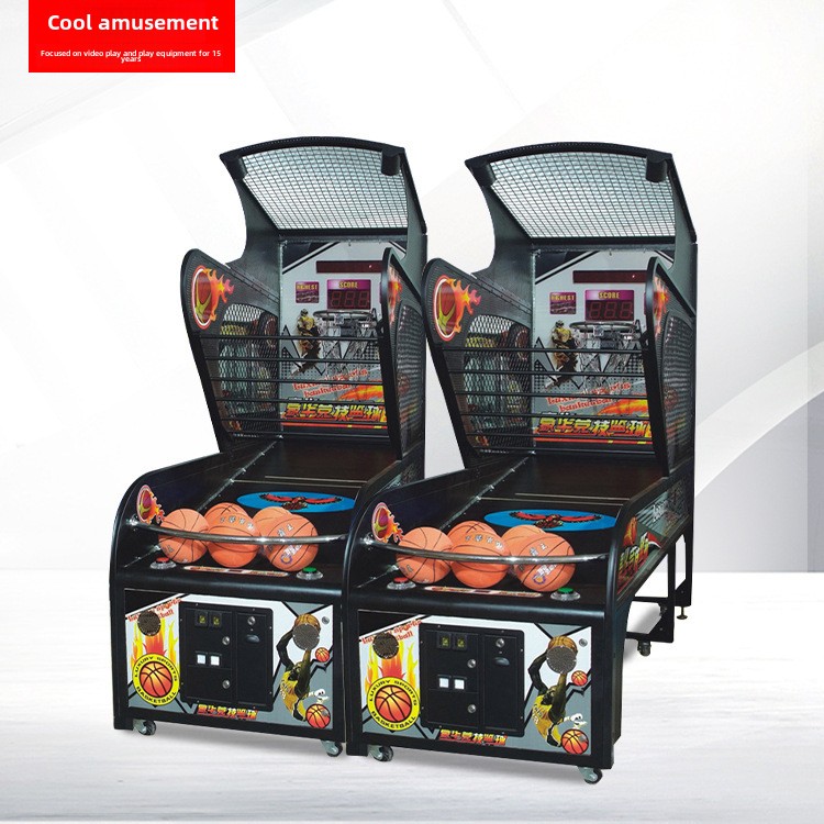 Commercial Coin-Operated Digital Scoring Basketball Machine New Warm-Up Activity with English Language for Kids and Adults