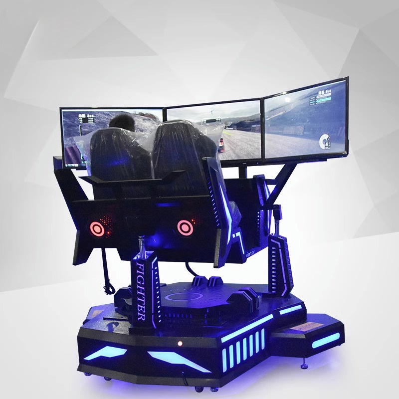 Indoor 9D VR Racing Car Simulator Dynamic Three-Screen Game Console Three-Axis Somatosensory Equipment Product MR Equipment