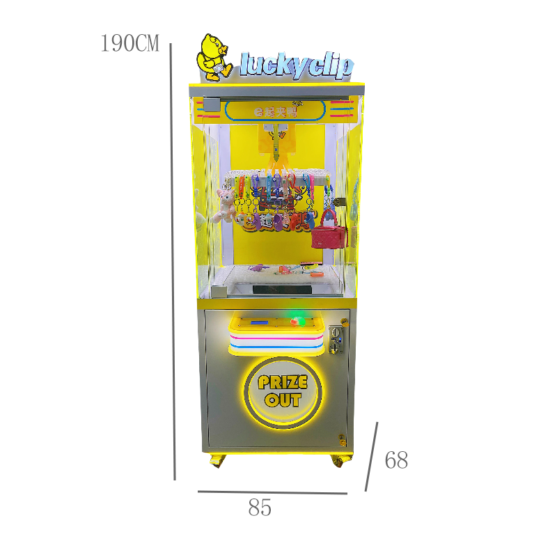 Wholesale Coin Operated Gift Game Machine Free Spins Clip Sticker Card Arcade Clip Doll Machine for Sale  Clip Prize Machine