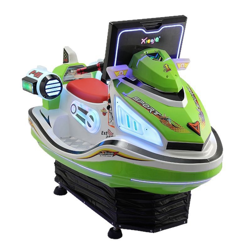 Factory Direct Sale New Children's Electric Coin-Operated 3D Rocking Car Water Jet Ski Motorcycle Swing Machine for Kids Plastic