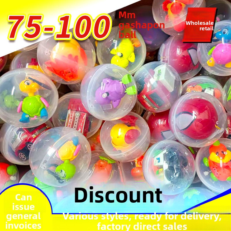 65/75/100mm for Balls with Gifts Plastic Macaron Balls for Vending Machines & Children's Game Machines Mixed Wholesale