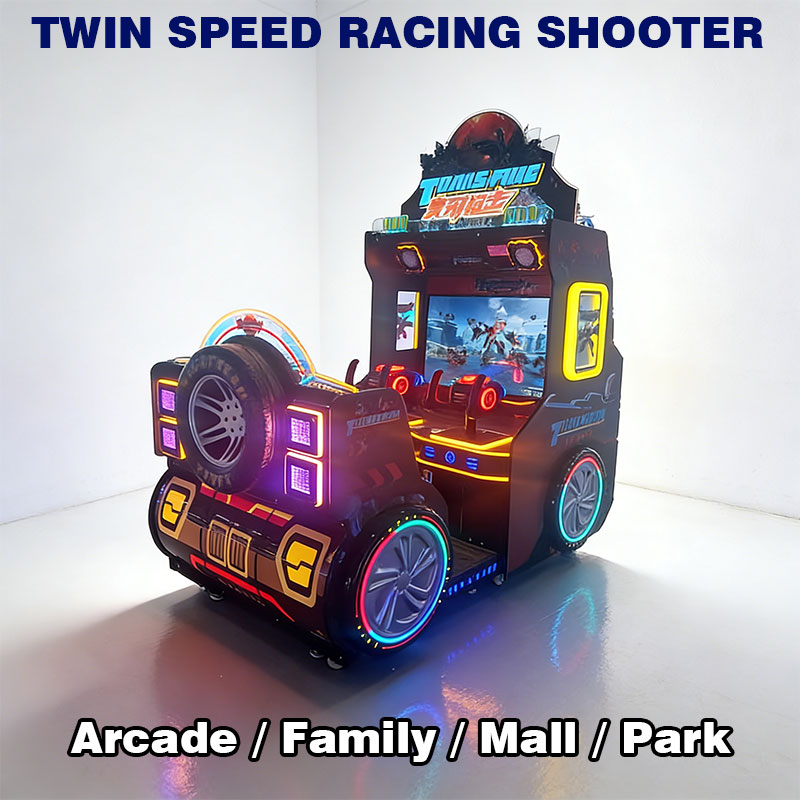Turbo Race Car-Shaped Commercial Arcade Racing Game Machine Neon LED Lighted Immersive Interactive Entertainment Equipment Game