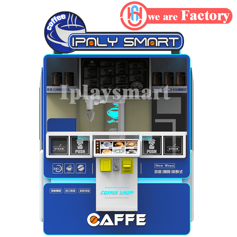 Fully Automatic Coin-Operated Robot Games On-Site Production Street Sales Fun 1-Year Warranty Metal Coffee Vending Machine