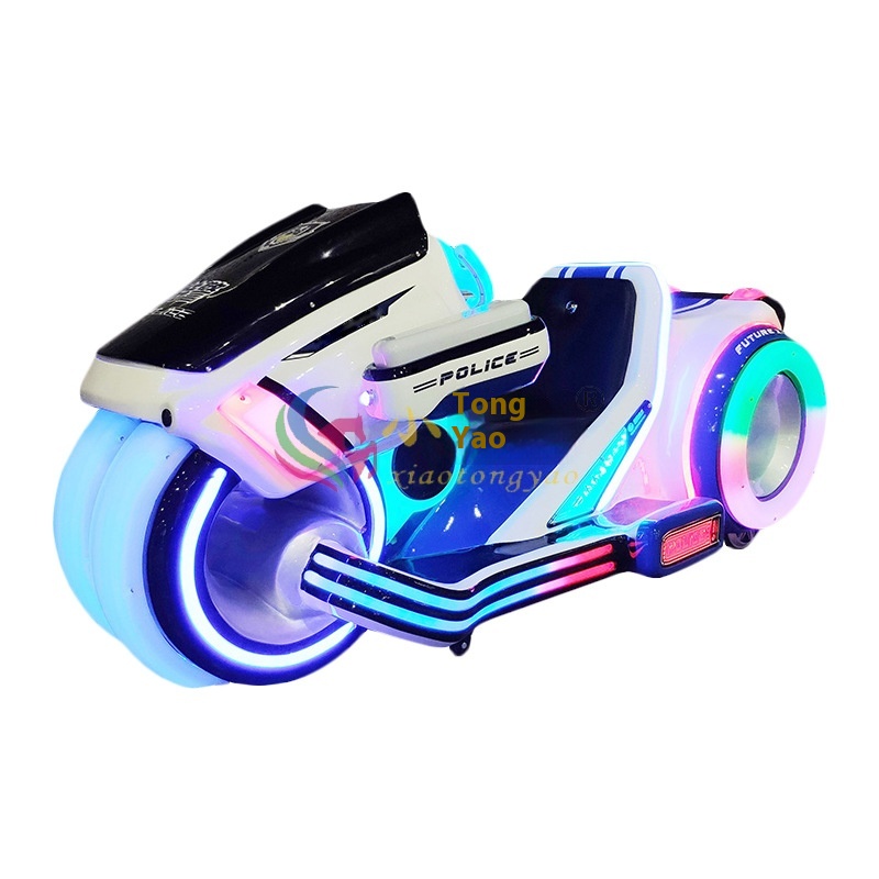 Mall Square 24V Electric Motorcycle Stall Indoor Fiberglass Amusement Car Playground for Children Parents Commercial Use Indoor