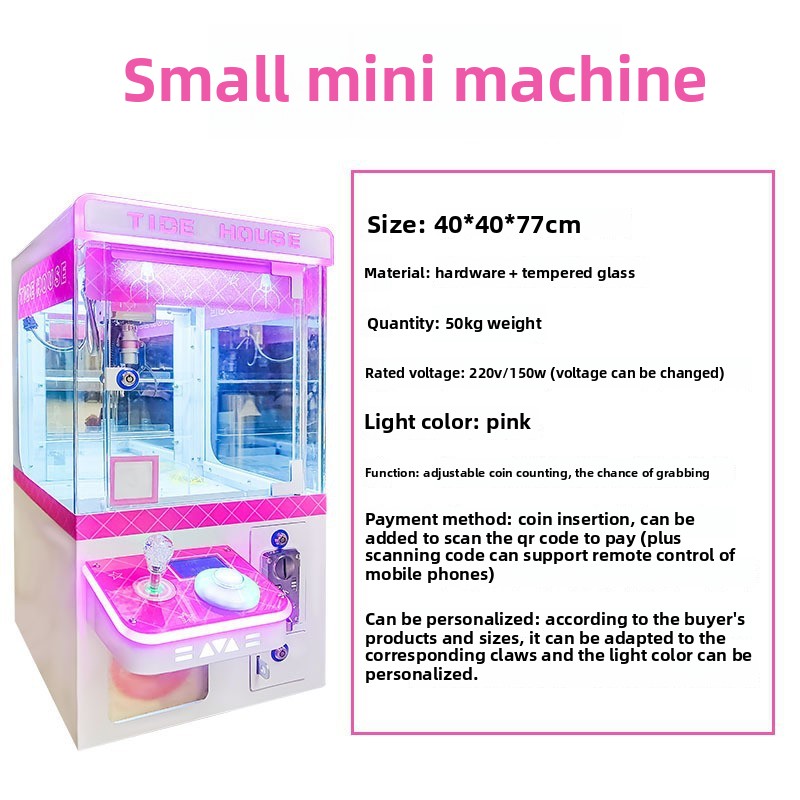 Small Customizable Home & Commercial Arcade Claw Crane Popular Coin Operated Doll Entertainment Game Console