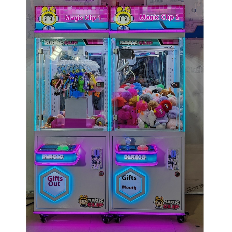 Factory Direct 30 Clip Safety Game Machine Single Boutique Magic Clip Vending Machine for Kids