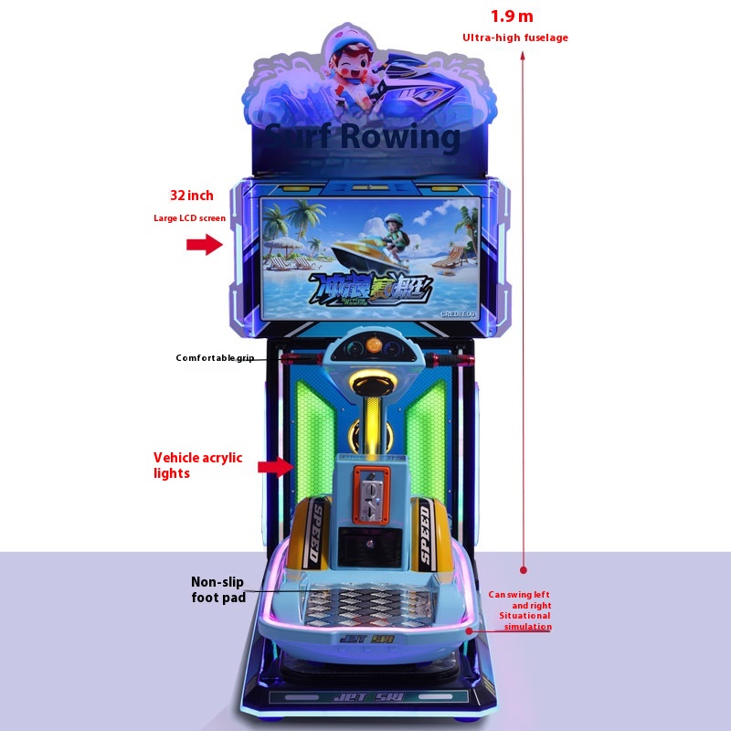 New Kidsren's Interactive Commercial Home Game Console Coin-Operated Amusement Machine Featuring Surfing 3D Racing for Coin Push
